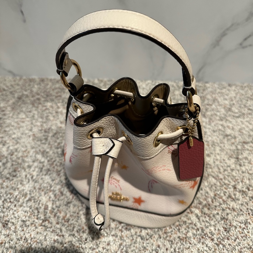 NEW Coach White and Pink Bucket Bag - Picture 4 of 4
